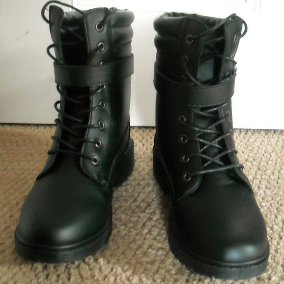 NEW Lord & Taylor Wanted womens 6.5 black combat boots grunge cosplay goth punk - Picture 11 of 13